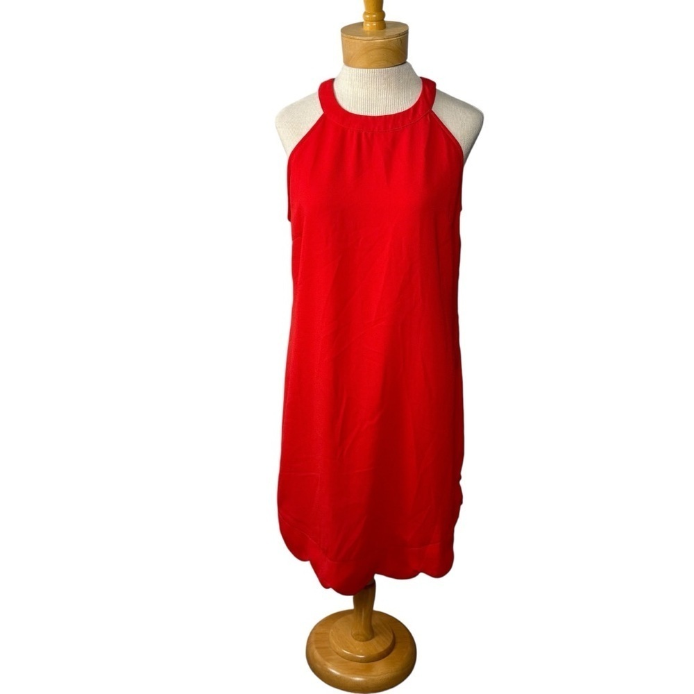 NWT Red Scalloped Hem Dress Size Medium